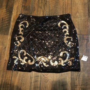 Sequin Black Mini Skirt